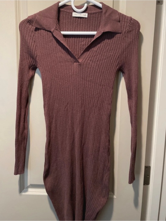 Active USA Dresses & Skirts - Active USA Ribbed Long-Sleeve Collared Knit Dress